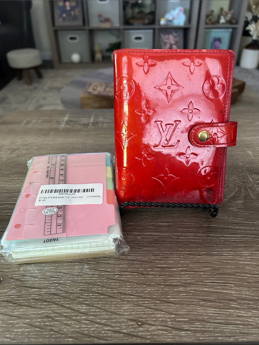 Louis Vuitton Red Vernis Monogram Patent Agenda Cover